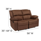 English Elm Harmony Series Loveseat with Two Built-In Recliners