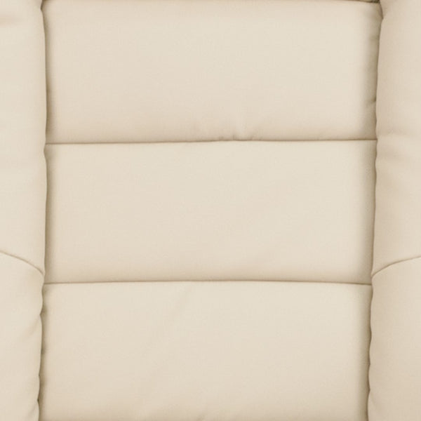 English Elm Contemporary Multi-Position Recliner with Horizontal Stitching and Ottoman with Swivel Mahogany Wood Base in LeatherSoft