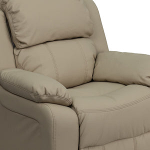 English Elm Deluxe Padded Contemporary Kids Recliner with Storage Arms