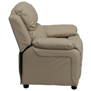 English Elm Deluxe Padded Contemporary Kids Recliner with Storage Arms