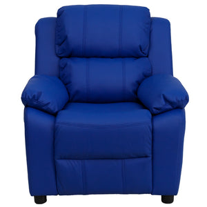 English Elm Deluxe Padded Contemporary Kids Recliner with Storage Arms