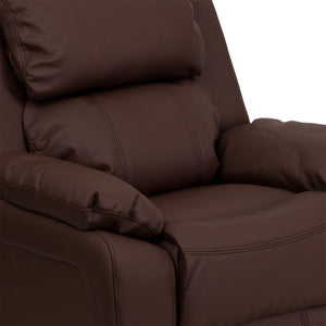 English Elm Deluxe Padded Contemporary Kids Recliner with Storage Arms