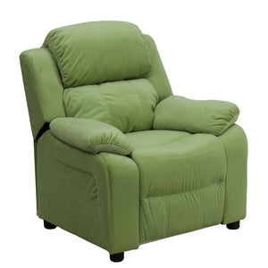 English Elm Deluxe Padded Contemporary Kids Recliner with Storage Arms