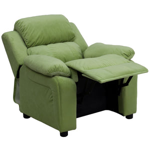 English Elm Deluxe Padded Contemporary Kids Recliner with Storage Arms