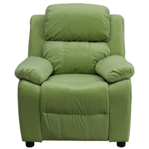 English Elm Deluxe Padded Contemporary Kids Recliner with Storage Arms