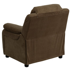 English Elm Deluxe Padded Contemporary Kids Recliner with Storage Arms