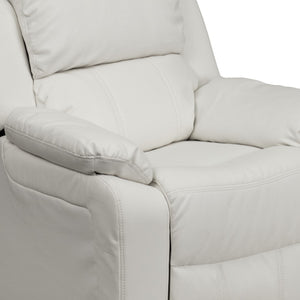 English Elm Deluxe Padded Contemporary Kids Recliner with Storage Arms