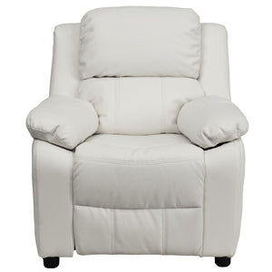 English Elm Deluxe Padded Contemporary Kids Recliner with Storage Arms