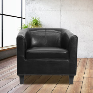 English Elm Commercial Grade LeatherSoft Lounge Chair