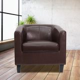 English Elm Commercial Grade LeatherSoft Lounge Chair