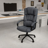 English Elm Commercial Grade High Back Fabric Executive Swivel Office Chair with Arms