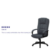 English Elm Commercial Grade High Back Fabric Executive Swivel Office Chair with Arms