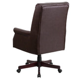 English Elm Commercial Grade High Back Pillow Back LeatherSoft Executive Swivel Office Chair with Arms