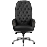 English Elm Commercial Grade High Back Traditional Tufted LeatherSoft Multifunction Executive Swivel Ergonomic Office Chair with Arms