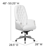 English Elm Commercial Grade High Back Traditional Tufted LeatherSoft Multifunction Executive Swivel Ergonomic Office Chair with Arms