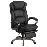 English Elm Commercial Grade High Back LeatherSoft Executive Reclining Ergonomic Swivel Office Chair with Outer Lumbar Cushion and Arms