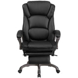 English Elm Commercial Grade High Back LeatherSoft Executive Reclining Ergonomic Swivel Office Chair with Outer Lumbar Cushion and Arms