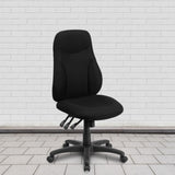 English Elm Commercial Grade High Back Fabric Multifunction Swivel Ergonomic Task Office Chair