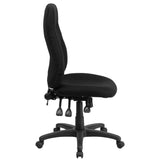 English Elm Commercial Grade High Back Fabric Multifunction Swivel Ergonomic Task Office Chair