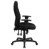 English Elm Commercial Grade High Back Fabric Multifunction Swivel Ergonomic Task Office Chair with Adjustable Arms