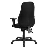 English Elm Commercial Grade High Back Fabric Multifunction Swivel Ergonomic Task Office Chair with Adjustable Arms