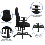 English Elm Commercial Grade High Back Fabric Multifunction Swivel Ergonomic Task Office Chair with Adjustable Arms