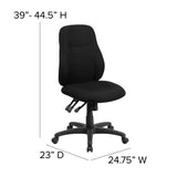 English Elm Commercial Grade Mid-Back Fabric Multifunction Swivel Ergonomic Task Office Chair