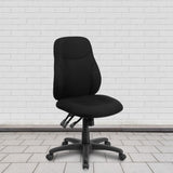 English Elm Commercial Grade Mid-Back Fabric Multifunction Swivel Ergonomic Task Office Chair