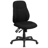 English Elm Commercial Grade Mid-Back Fabric Multifunction Swivel Ergonomic Task Office Chair