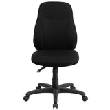 English Elm Commercial Grade Mid-Back Fabric Multifunction Swivel Ergonomic Task Office Chair