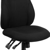 English Elm Commercial Grade Mid-Back Fabric Multifunction Swivel Ergonomic Task Office Chair