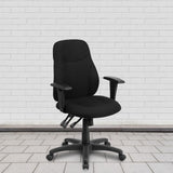 English Elm Commercial Grade Mid-Back Fabric Multifunction Swivel Ergonomic Task Office Chair with Adjustable Arms