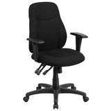 English Elm Commercial Grade Mid-Back Fabric Multifunction Swivel Ergonomic Task Office Chair with Adjustable Arms