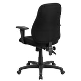 English Elm Commercial Grade Mid-Back Fabric Multifunction Swivel Ergonomic Task Office Chair with Adjustable Arms