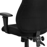 English Elm Commercial Grade Mid-Back Fabric Multifunction Swivel Ergonomic Task Office Chair with Adjustable Arms