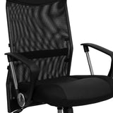 English Elm Commercial Grade High Back Leather and Mesh Swivel Task Office Chair with Arms