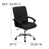 English Elm Commercial Grade Mid-Back LeatherSoft Swivel Manager's Office Chair with Arms