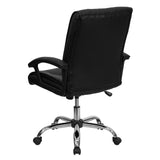 English Elm Commercial Grade Mid-Back LeatherSoft Swivel Manager's Office Chair with Arms