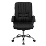 English Elm Commercial Grade Mid-Back LeatherSoft Swivel Manager's Office Chair with Arms