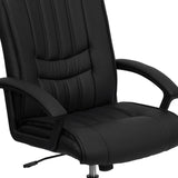 English Elm Commercial Grade Mid-Back LeatherSoft Swivel Manager's Office Chair with Arms