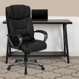 Commercial Grade High Back LeatherSoft Executive Swivel Office Chair with Arms