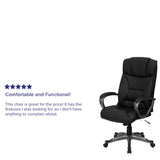 English Elm Commercial Grade High Back LeatherSoft Executive Swivel Office Chair with Arms