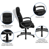 English Elm Commercial Grade High Back LeatherSoft Executive Swivel Office Chair with Arms