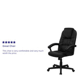 English Elm Commercial Grade High Back LeatherSoft Executive Swivel Office Chair with Arms