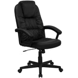 English Elm Commercial Grade High Back LeatherSoft Executive Swivel Office Chair with Arms