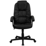 English Elm Commercial Grade High Back LeatherSoft Executive Swivel Office Chair with Arms