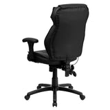 English Elm Commercial Grade High Back LeatherSoft Multifunction Executive Swivel Ergonomic Office Chair with Lumbar Support Knob with Arms