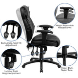 English Elm Commercial Grade High Back LeatherSoft Multifunction Executive Swivel Ergonomic Office Chair with Lumbar Support Knob with Arms