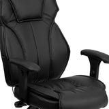 English Elm Commercial Grade High Back LeatherSoft Multifunction Executive Swivel Ergonomic Office Chair with Lumbar Support Knob with Arms