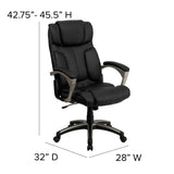 English Elm Commercial Grade High Back Folding LeatherSoft Executive Swivel Office Chair with Arms